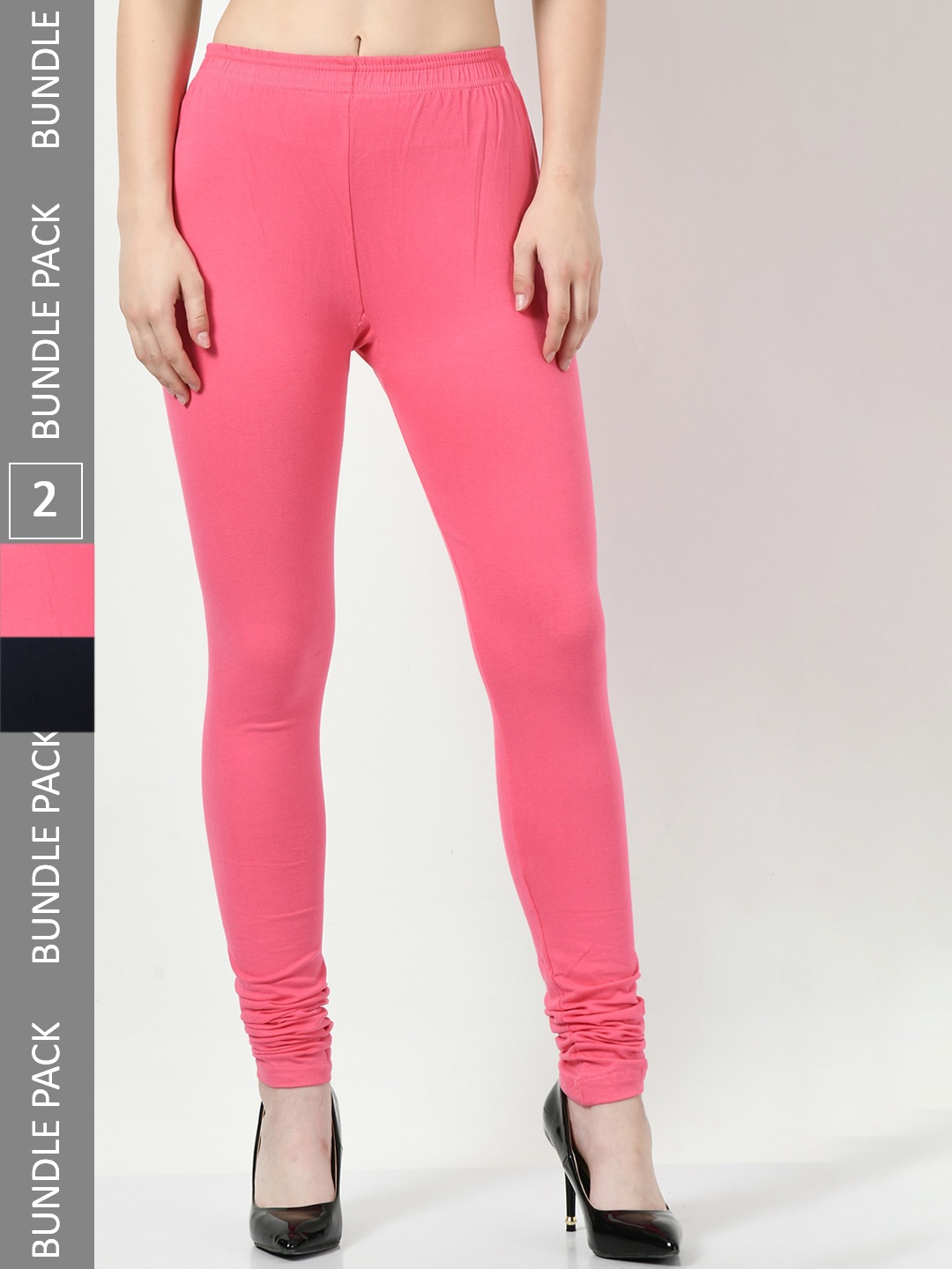 

BAESD Pack Of 2 Churidar-Length Leggings, Peach