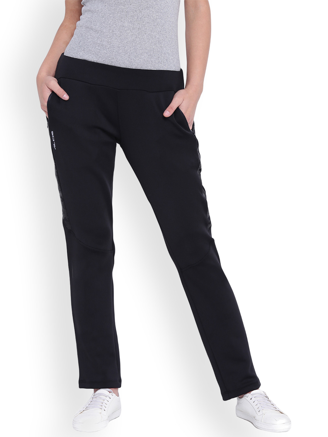 

Alcis Women Black Straight Fit Solid Track Pants