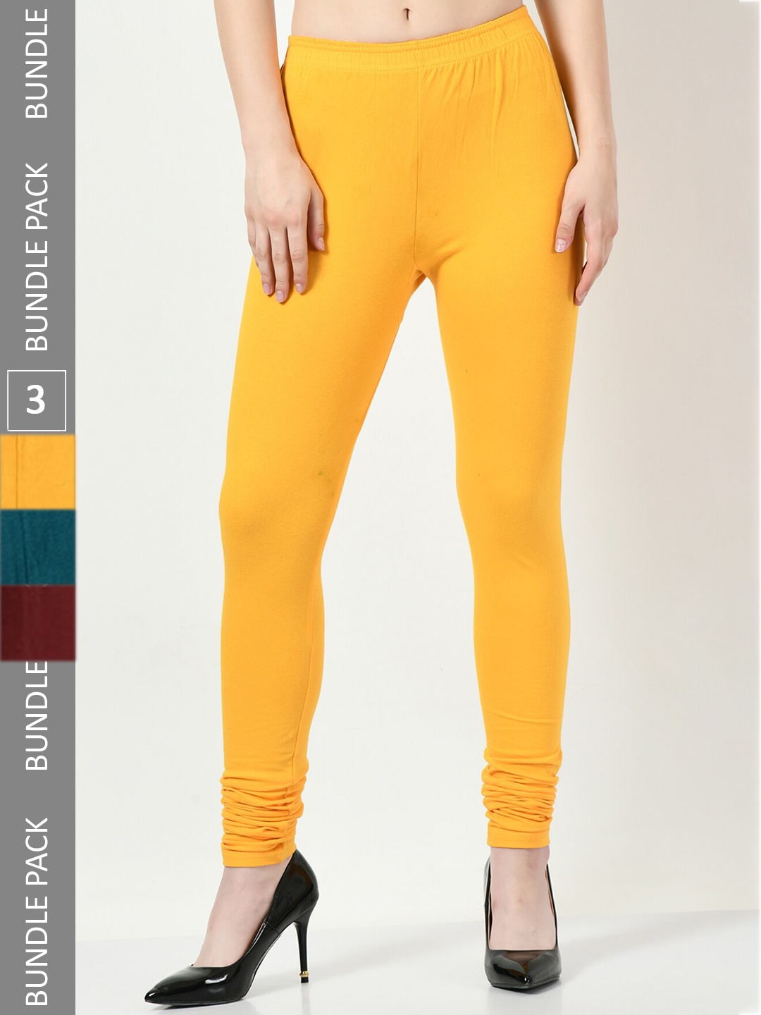 

BAESD Pack of 3 Churidar-Length Leggings, Multi