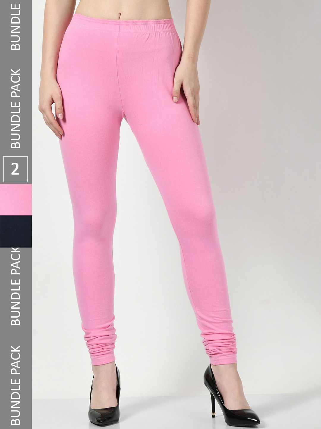 

BAESD Pack Of 2 Churidar Length Leggings, Pink