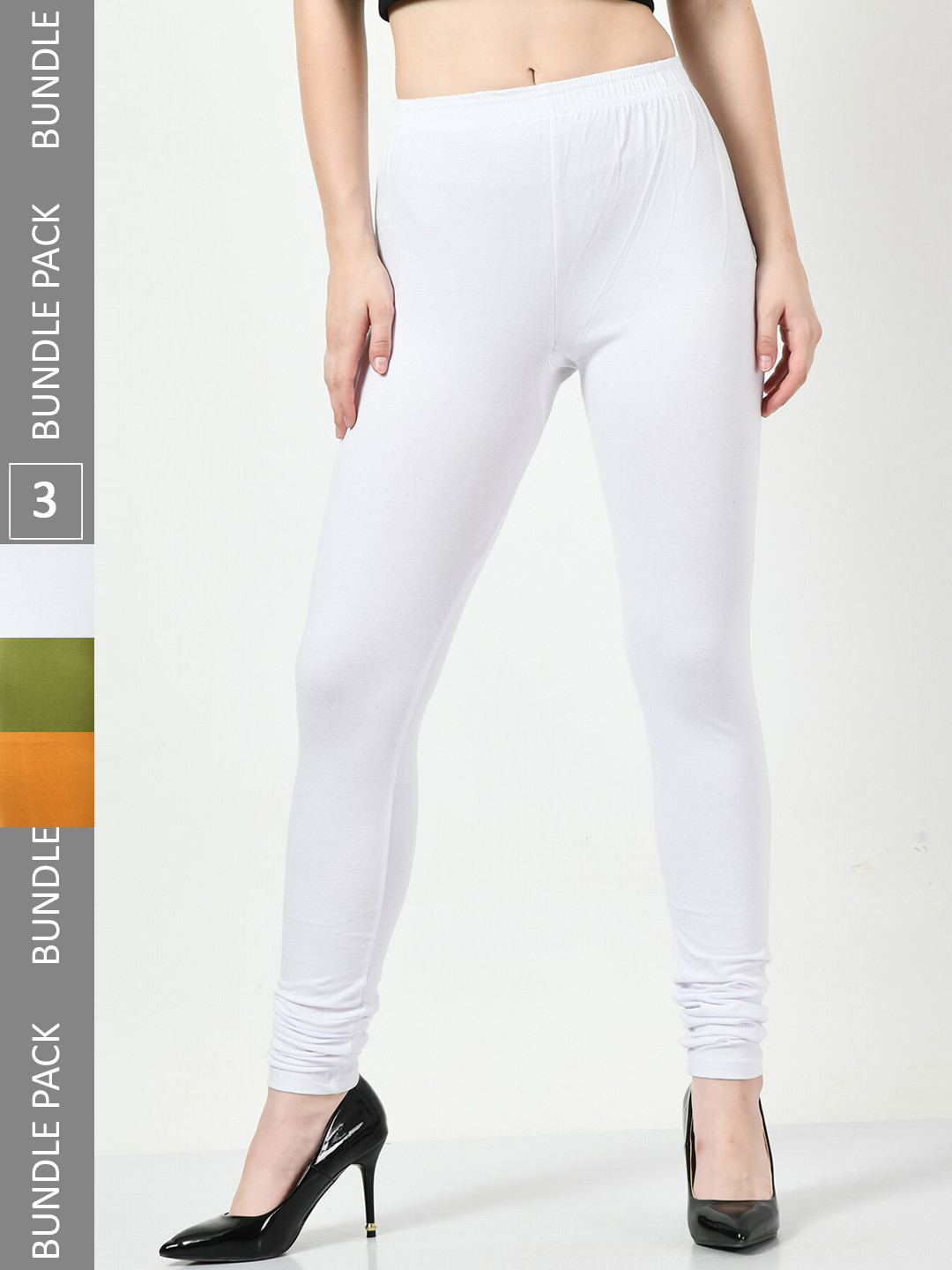 

BAESD Pack Of 3 Churidar-Length Leggings, White
