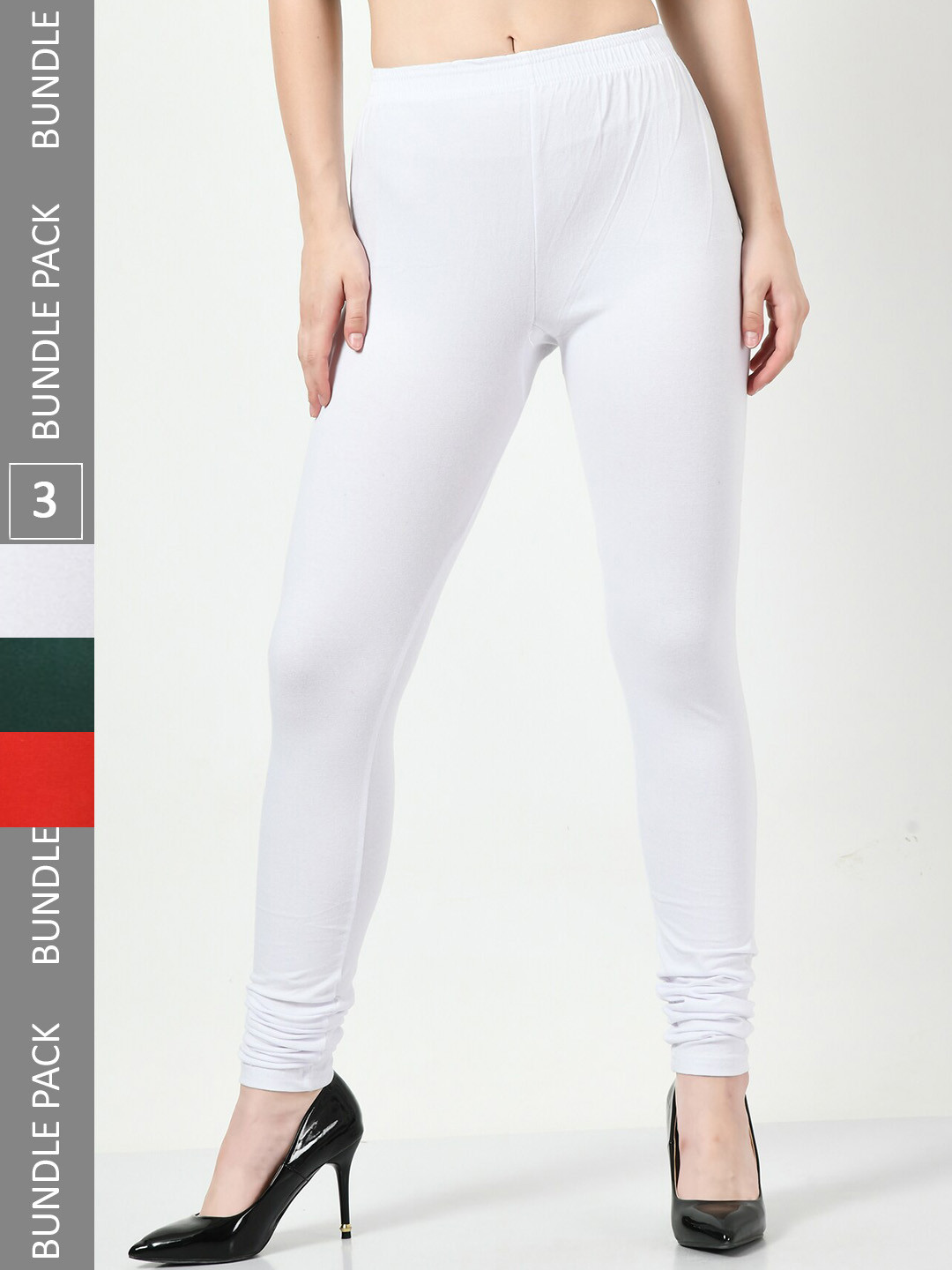 

BAESD Pack Of 3 Churidar-Length Leggings, White