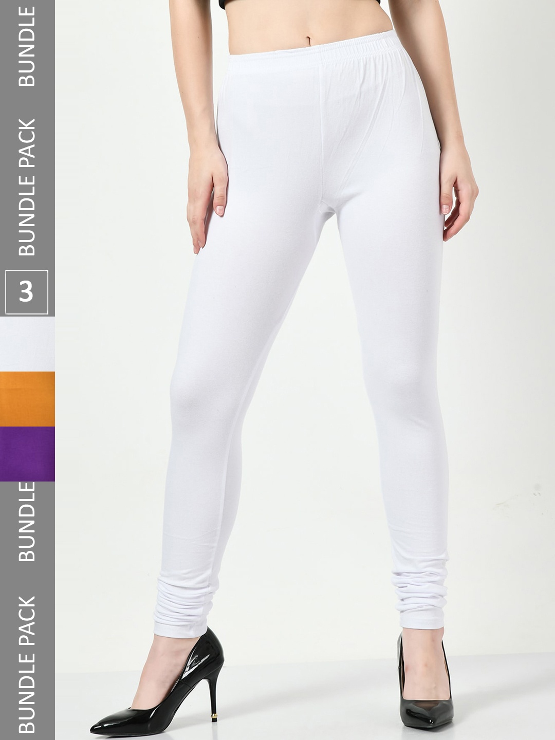 

BAESD Pack Of 3 Churidar Leggings, White