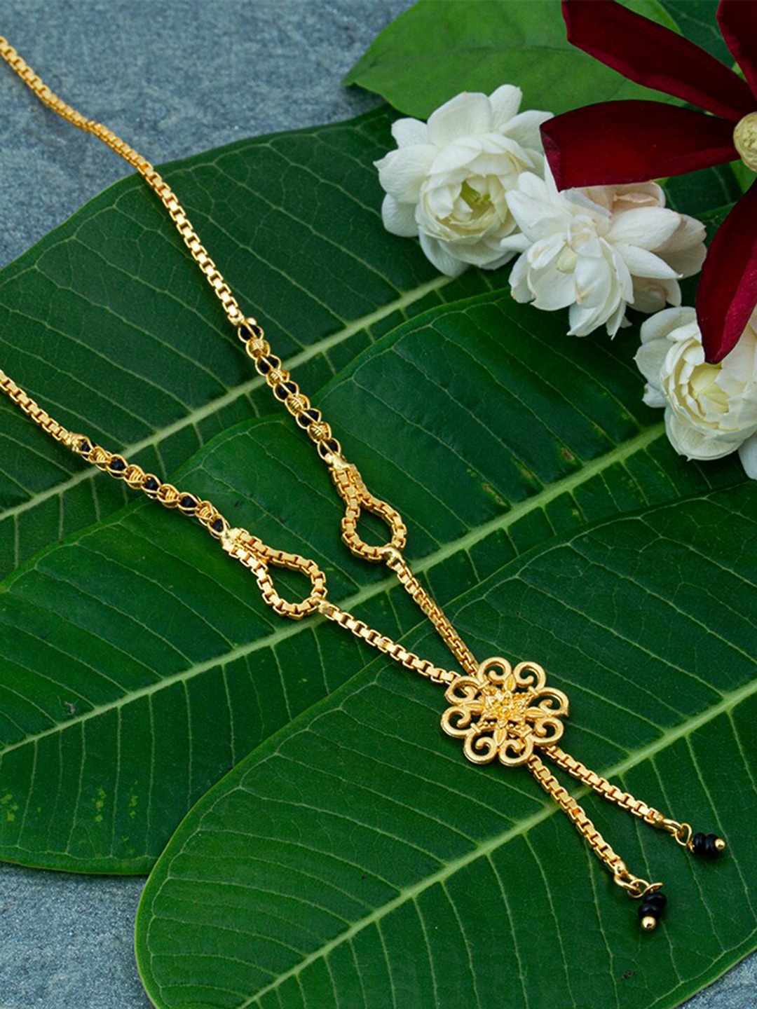 

Ramdev Art Fashion Jwellery Gold-Plated Beaded Mangalsutra