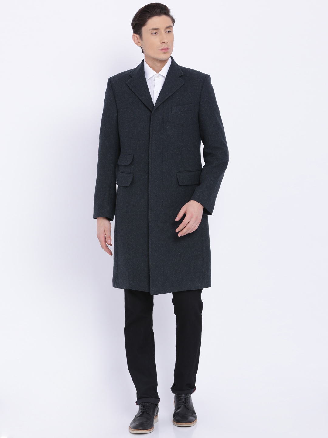 

Theme Grey Single-Breasted Coat