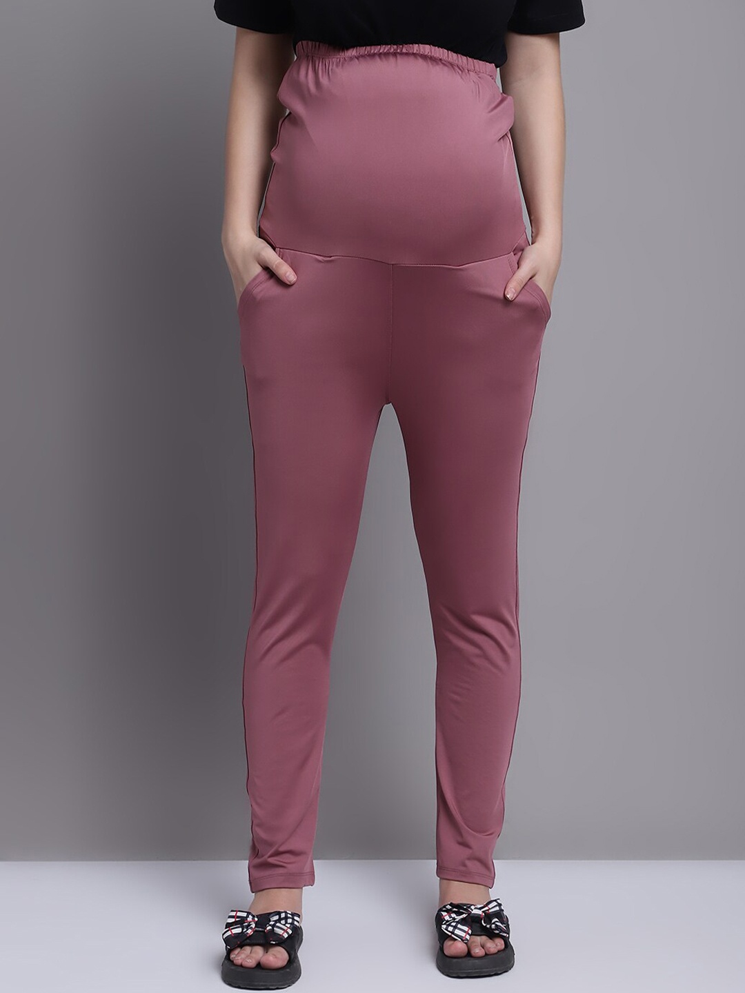 

Frempy Women Maternity Track Pant, Lavender