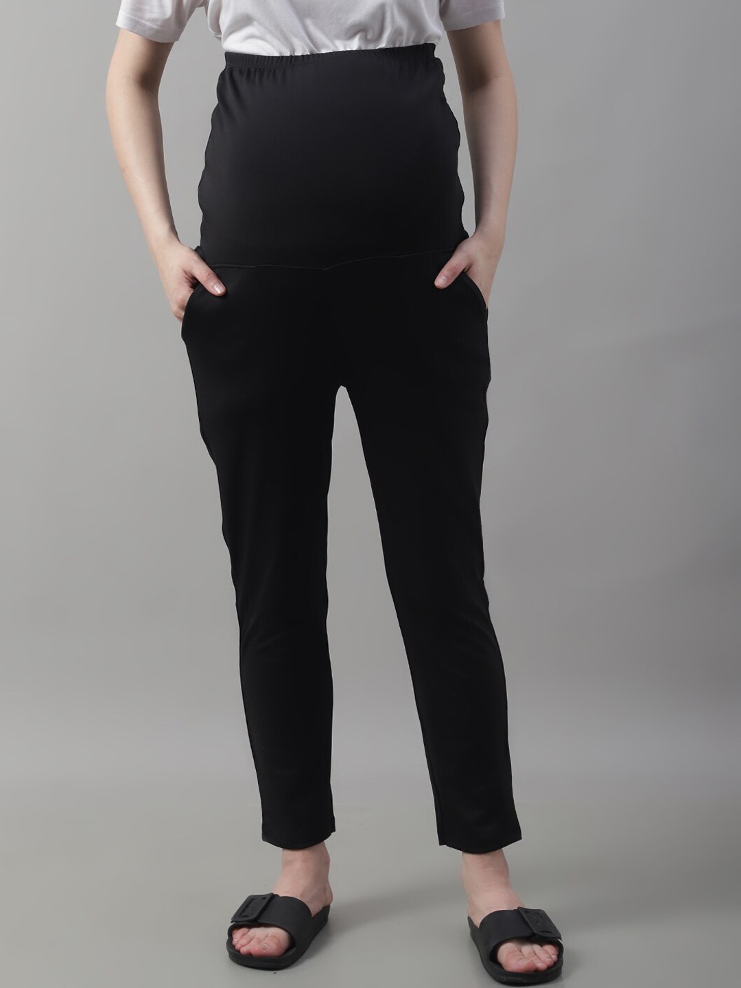 

Frempy Women Maternity Track Pant, Black