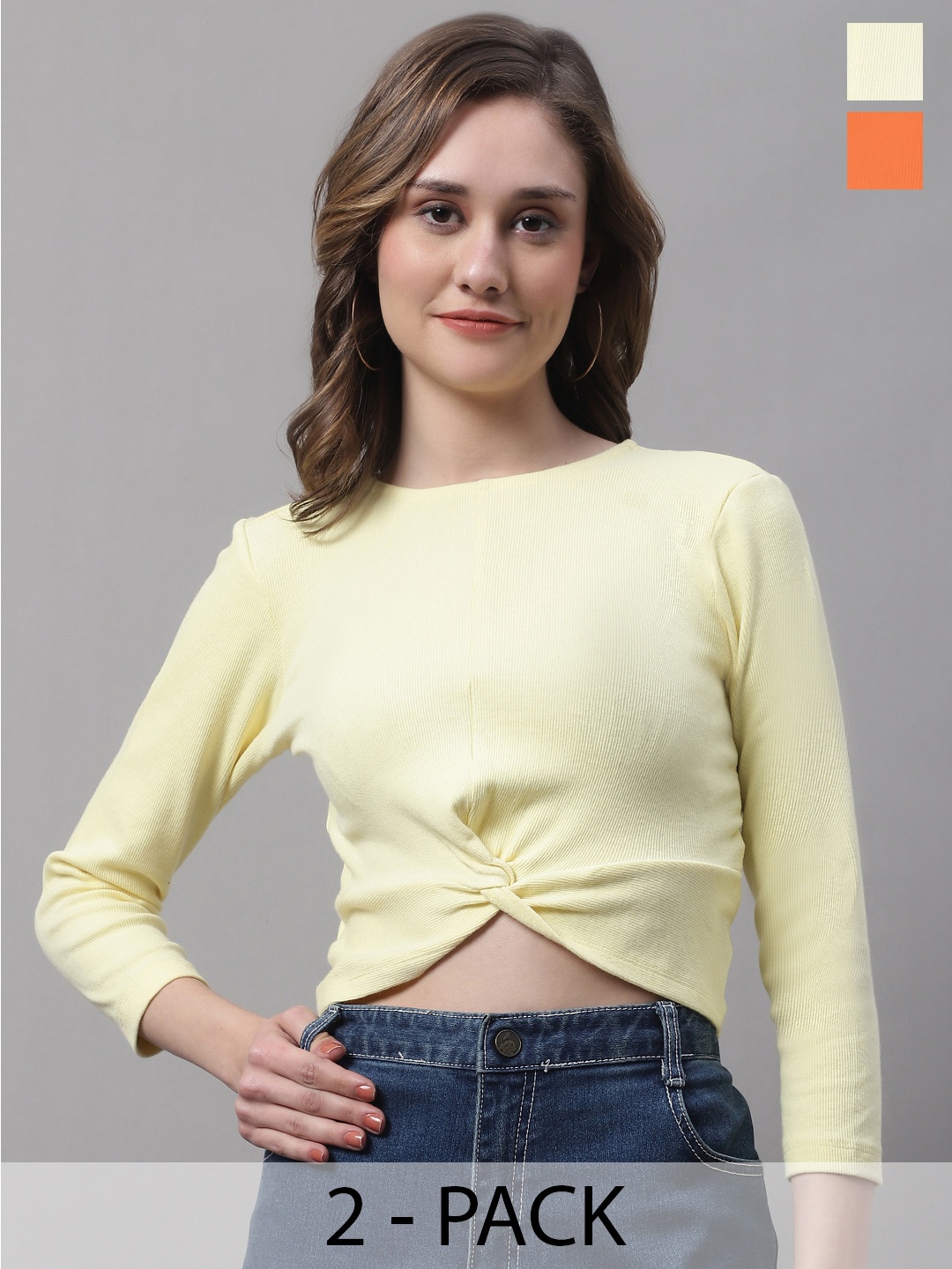 

FBAR Yellow Cotton Crop Top