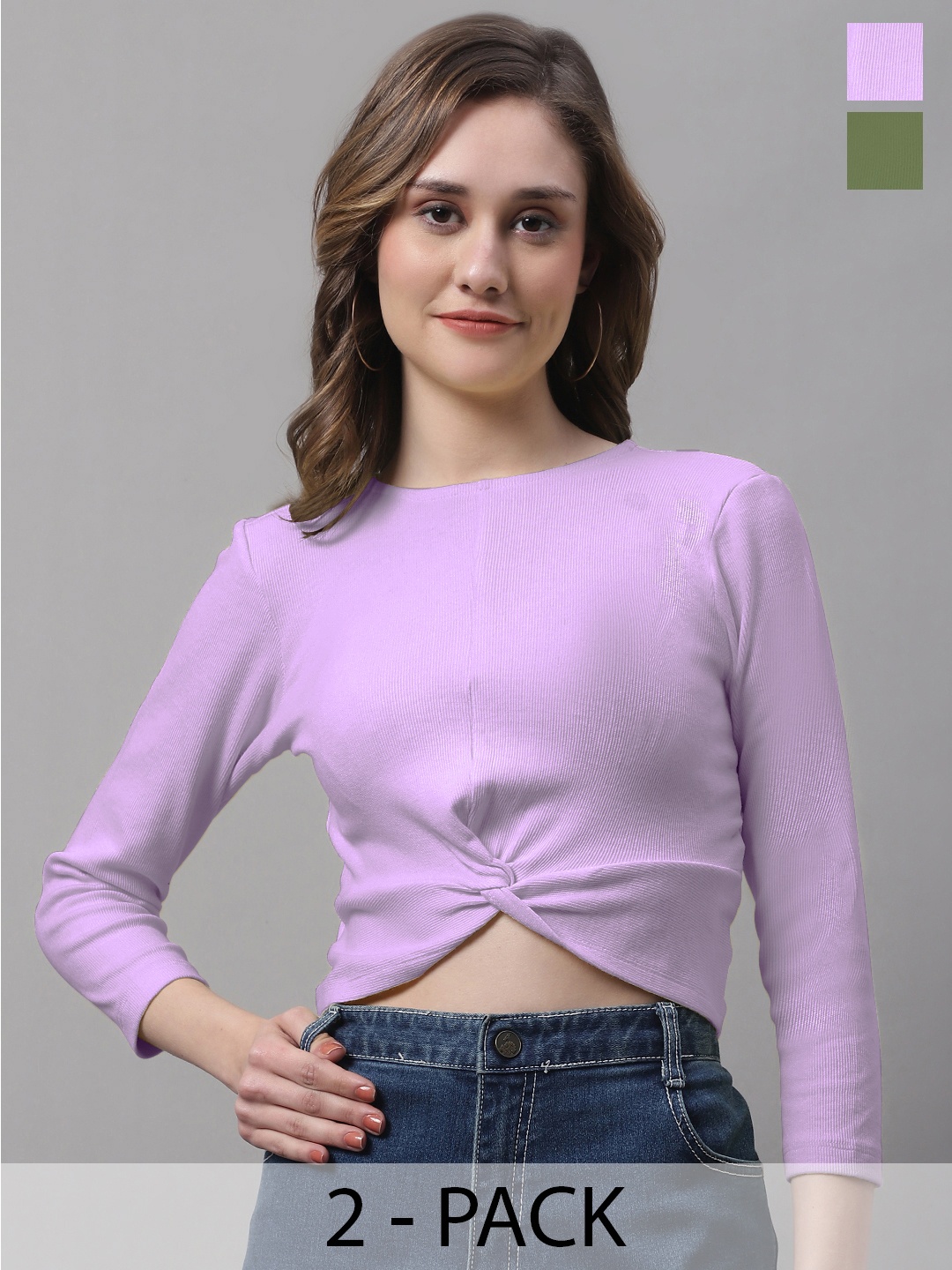 

FBAR Purple Cotton Crop Top