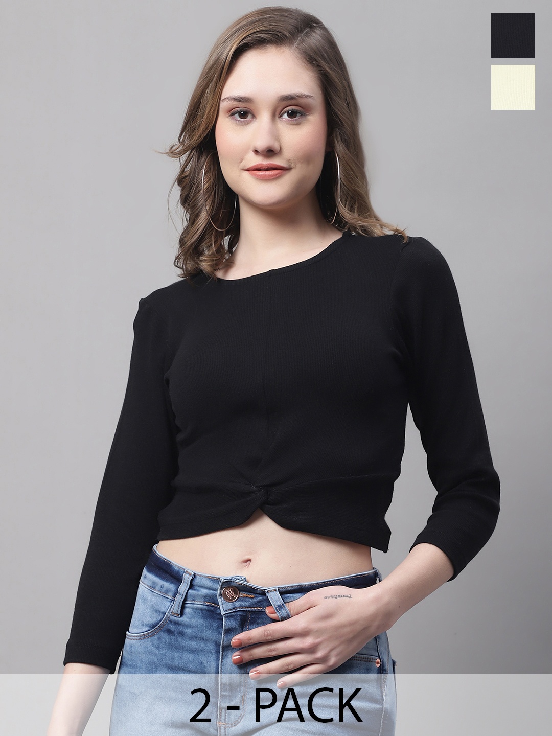 

FBAR Black Cotton Crop Top