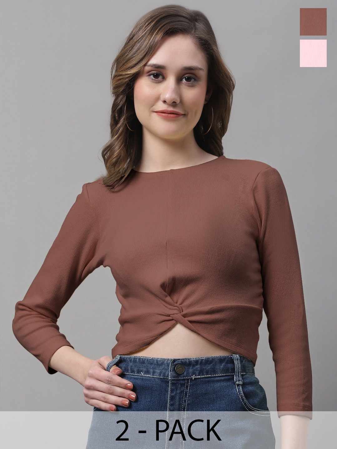 

FBAR Brown Cotton Crop Top