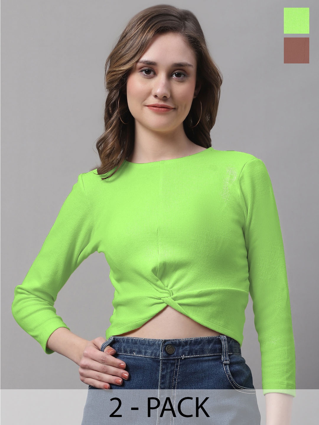 

FBAR Green Cotton Crop Top