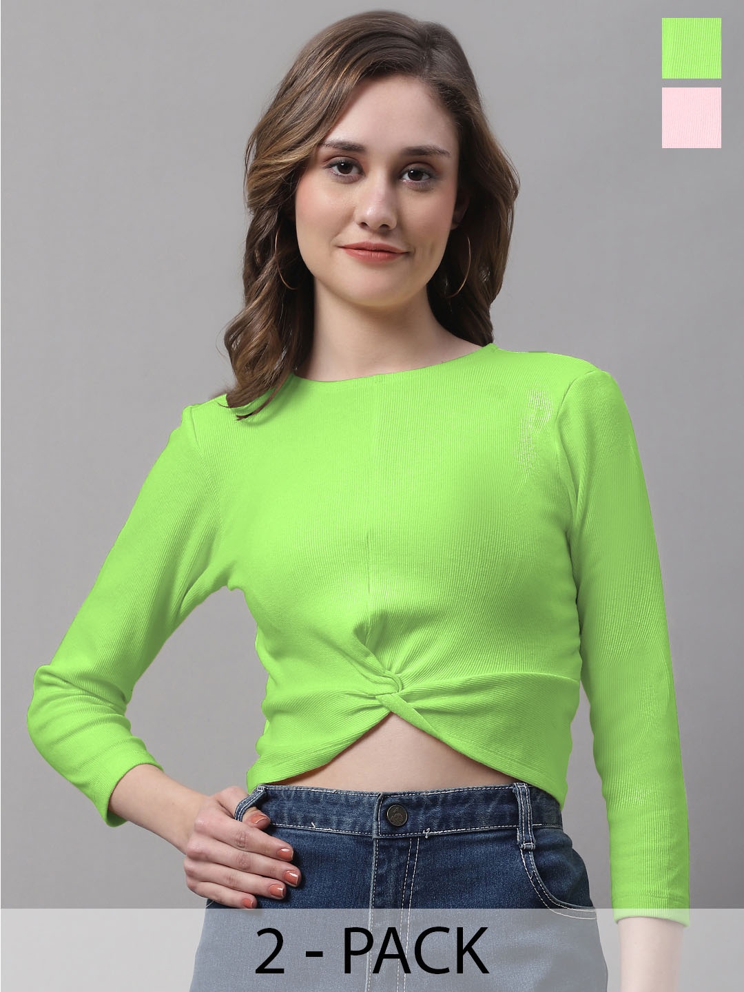 

FBAR Green Cotton Crop Top