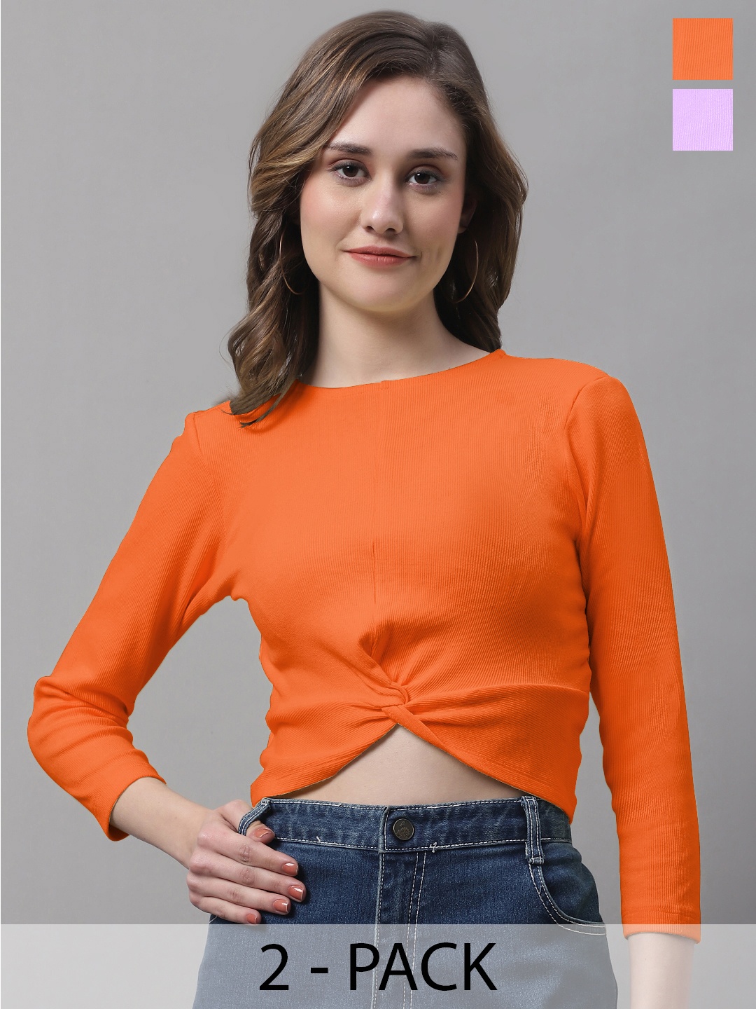 

FBAR Orange Cotton Crop Top