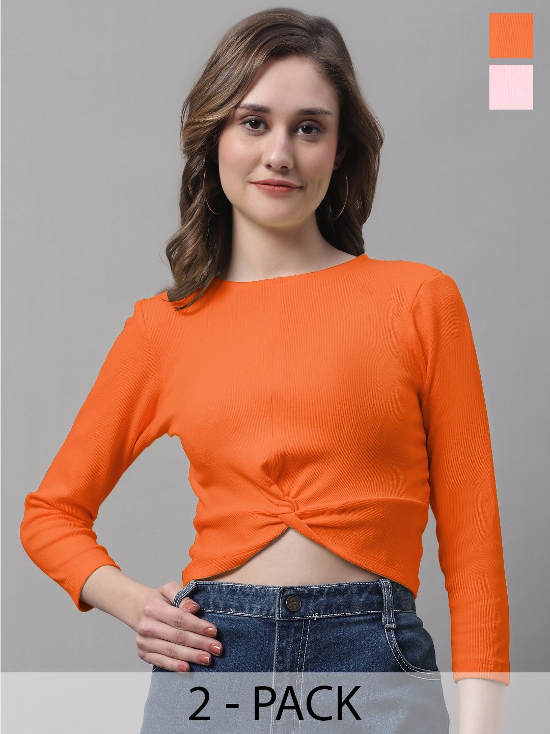 

FBAR Orange Cotton Crop Top