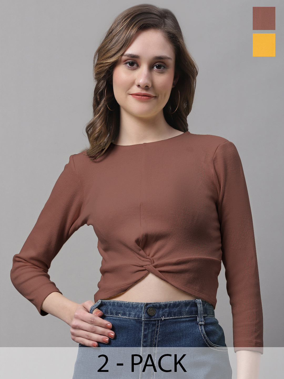 

FBAR Brown Cotton Crop Top