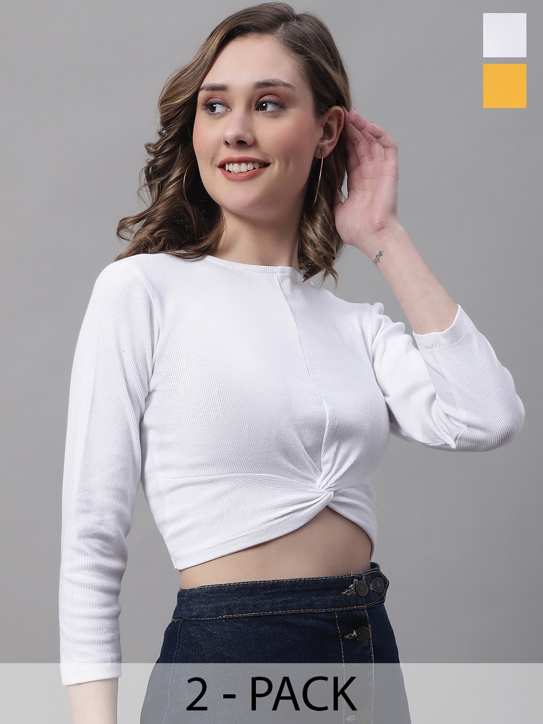 

FBAR White Cotton Crop Top