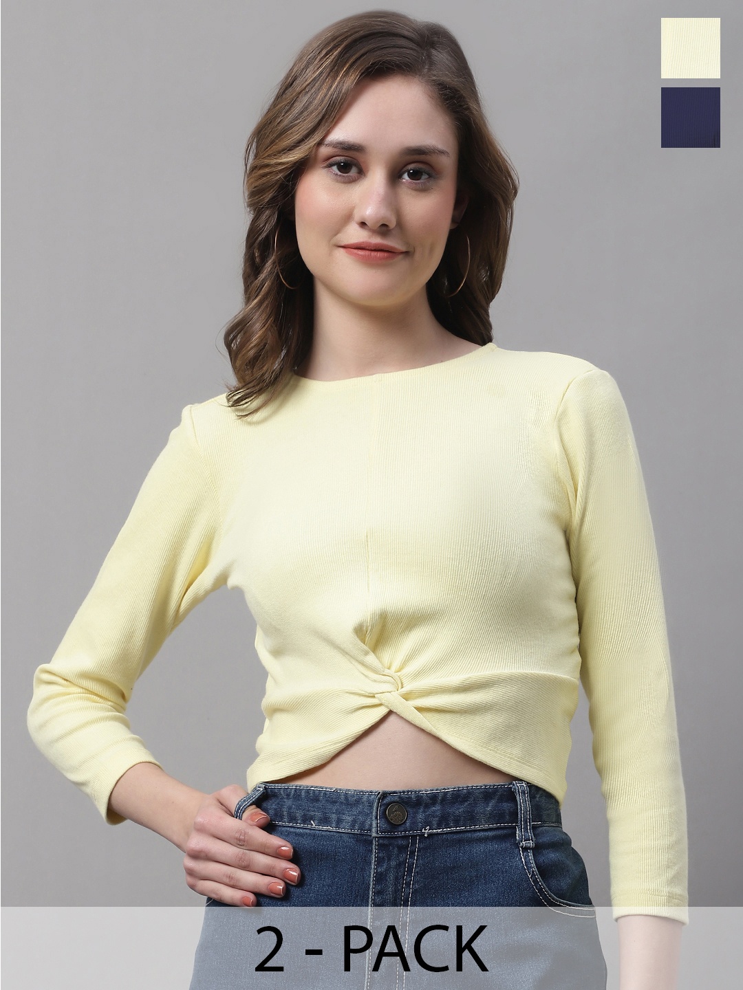 

FBAR Yellow Cotton Crop Top