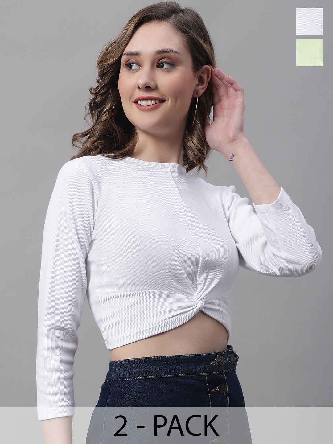 

FBAR White Cotton Crop Top