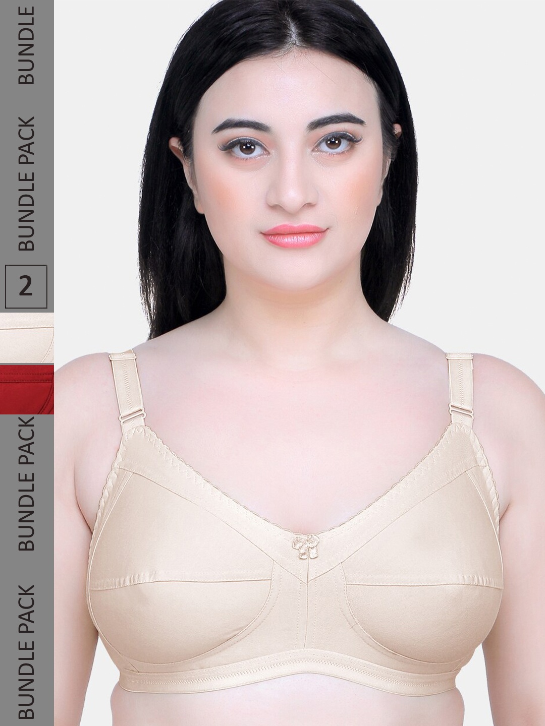 

MAROON Non-Wired Non-Padded Cotton Minimizer Bra All Day Comfort