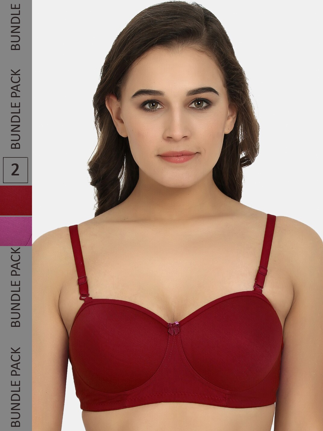 

MAROON Non-Wired Heavily Padded Seamless Cotton T-Shirt Bra All Day Comfort