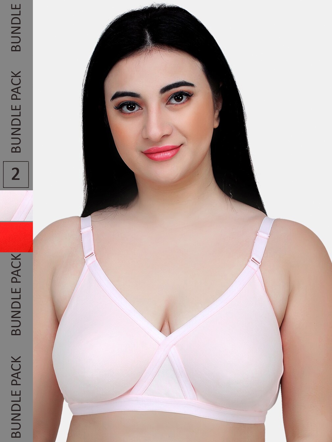 

MAROON Pack Of 2 All Day Comfort Full Coverage T-Shirt Bra, Pink