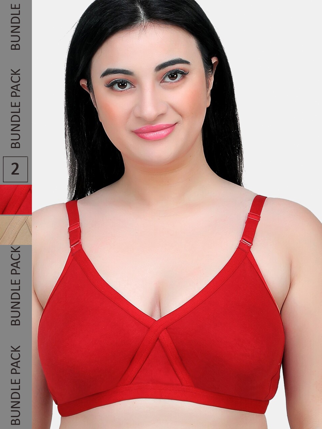 

MAROON Pack Of 2 All Day Comfort Full Coverage T-Shirt Bra, Red
