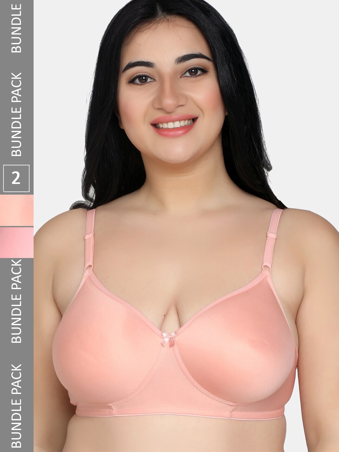 

MAROON Pack Of 2 Full Coverage Heavily Padded All Day Comfort T-Shirt Bra, Pink