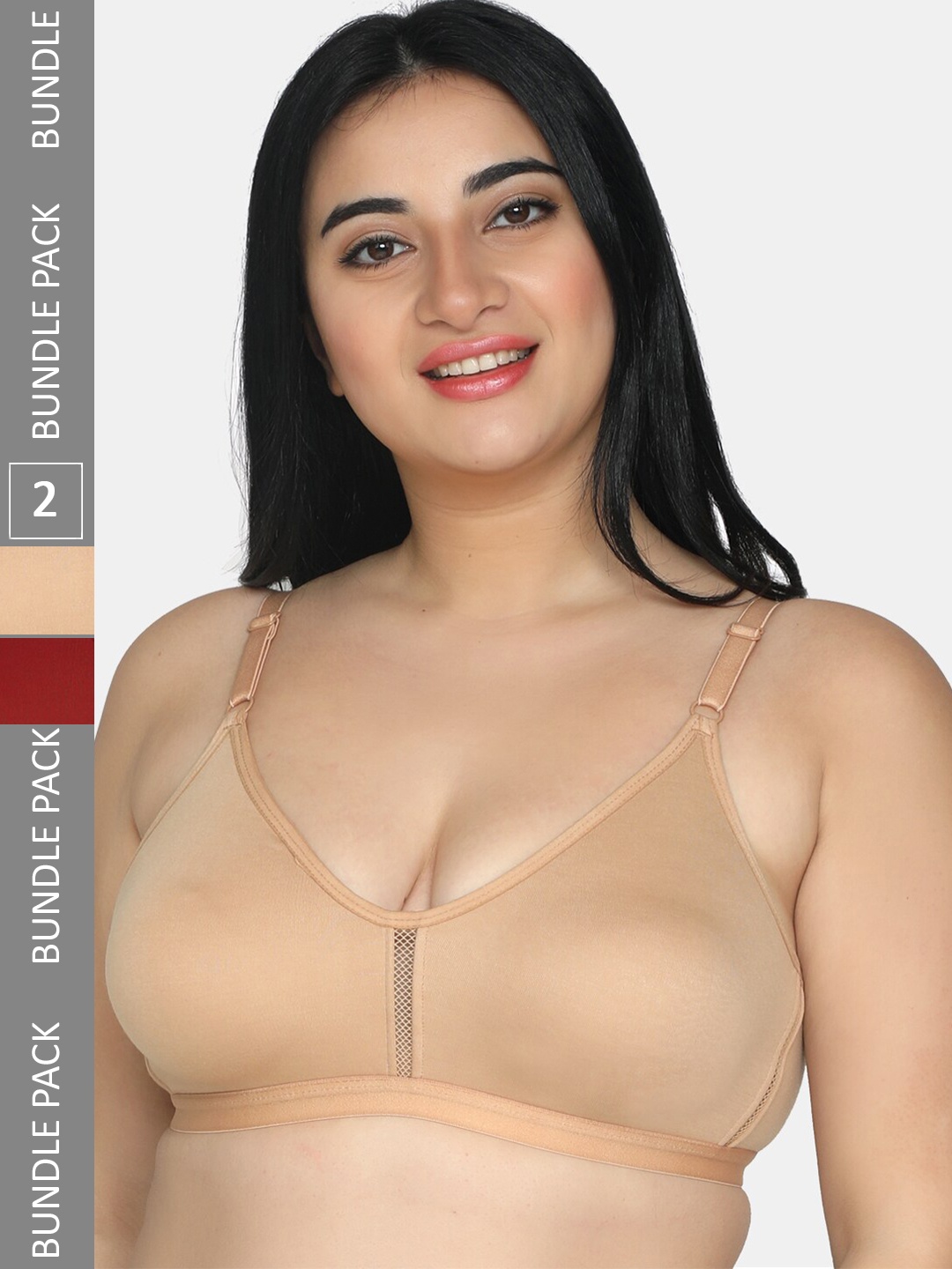 

MAROON Pack of 2 Seamless Bra with Full Coverage
