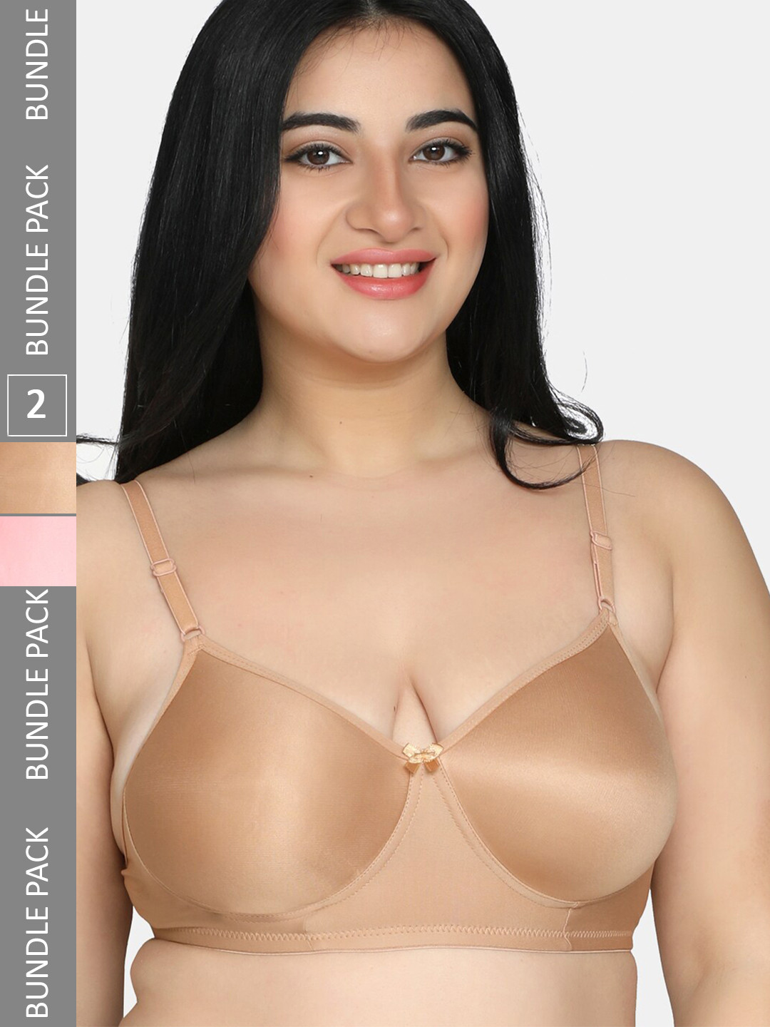 

MAROON Pack of 2 Full Seamless Bra with Full Coverage Heavily Padded, Gold