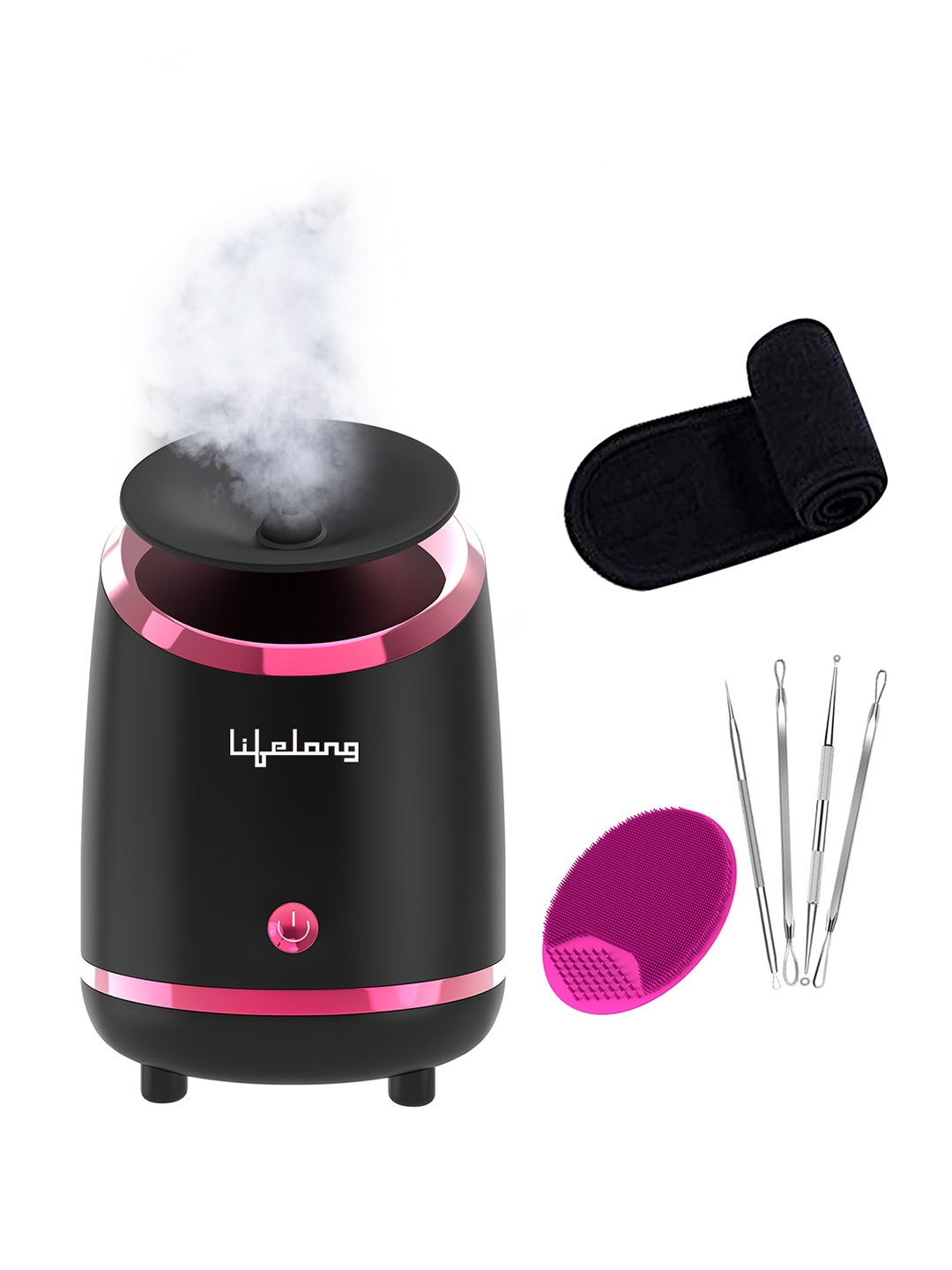 

Lifelong LLS108 Hydrating Facial Steamer With Bonus Blackhead Removal Kit - Black