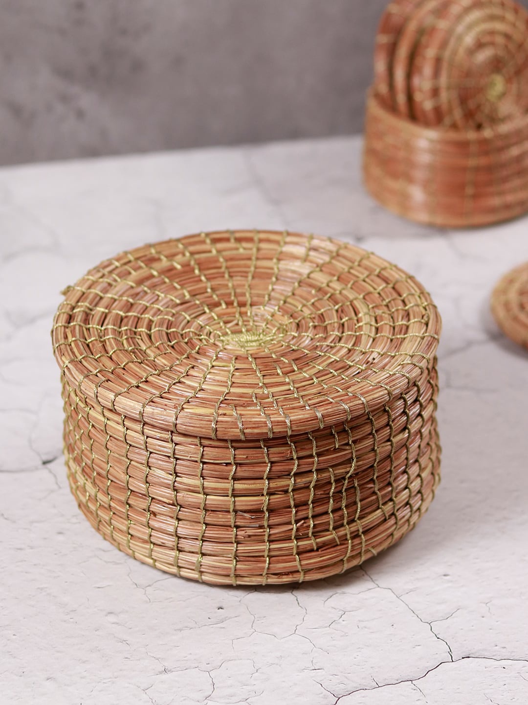 

Unravel India Pirul's Rich Brown Textured Wooden Dry Fruit Box