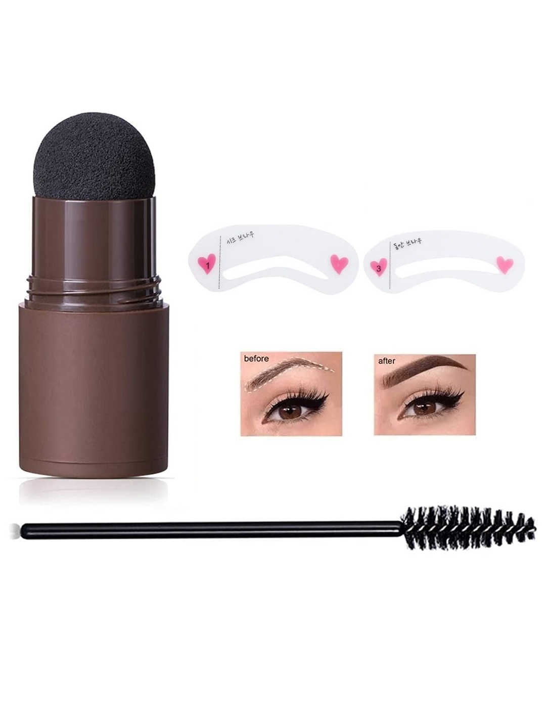 

Fabsecret Eyebrow & Hairline Stamp with Stencil Kit (1 Eyebrow Stamp + 2 Stencil) - Black