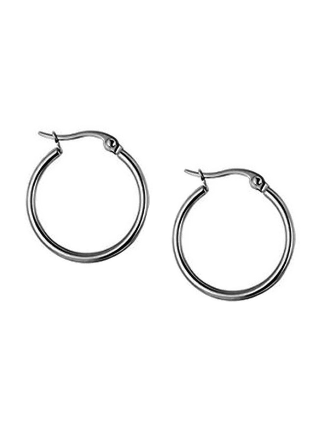 

MEENAZ Men Silver-Plated Contemporary Hoop Earrings