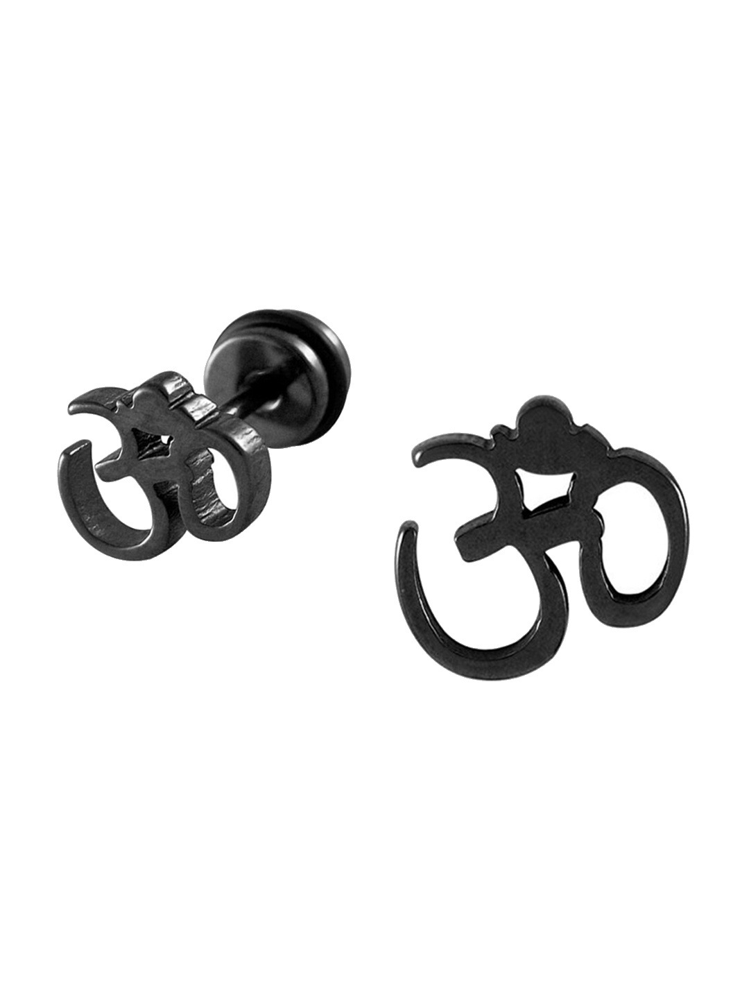 

MEENAZ Men Contemporary Studs Earrings, Black