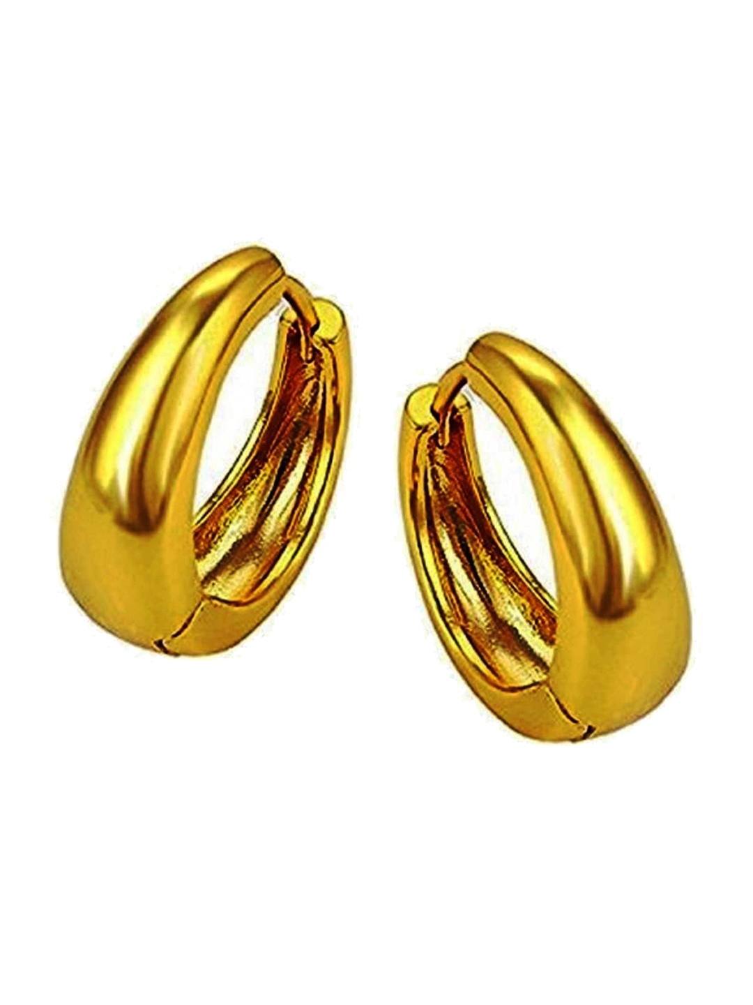 

MEENAZ Men Gold-Plated Circular Hoop Earrings