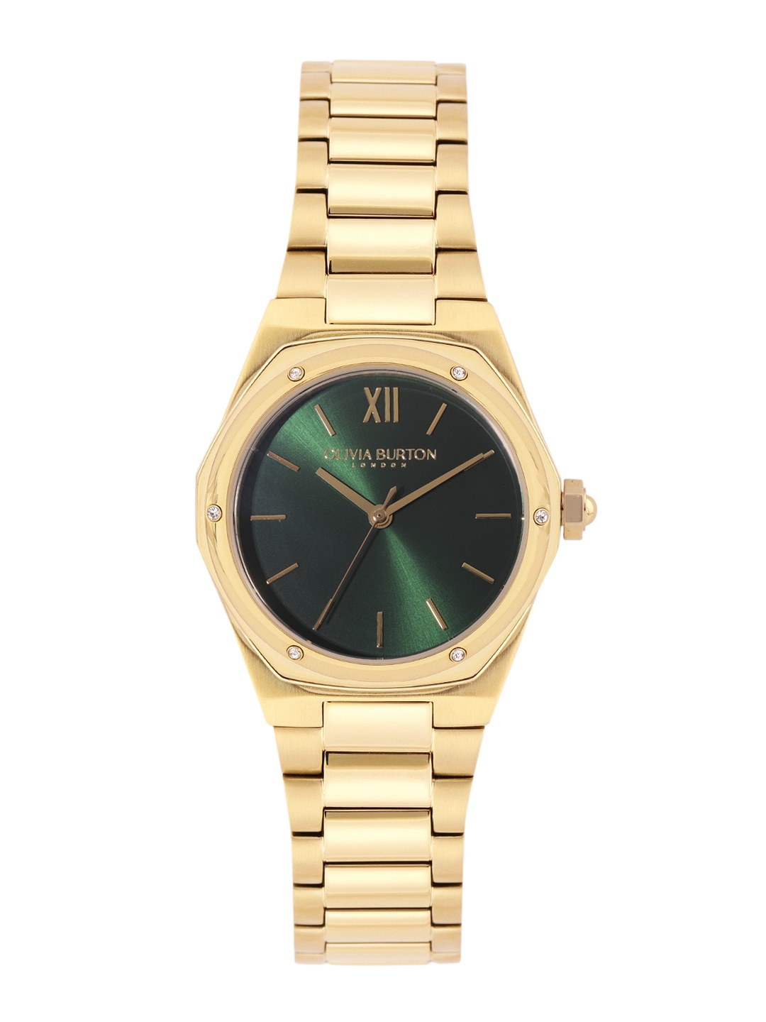 

OLIVIA BURTON LONDON Hexa Women Stainless Steel Bracelet Style Analogue Watch 24000029, Green