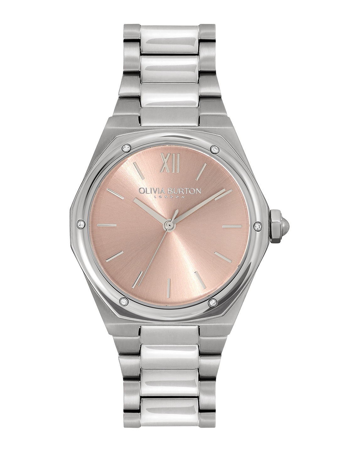 

OLIVIA BURTON LONDON Hexa Women Stainless Steel Bracelet Style Analogue Watch 24000071, Pink