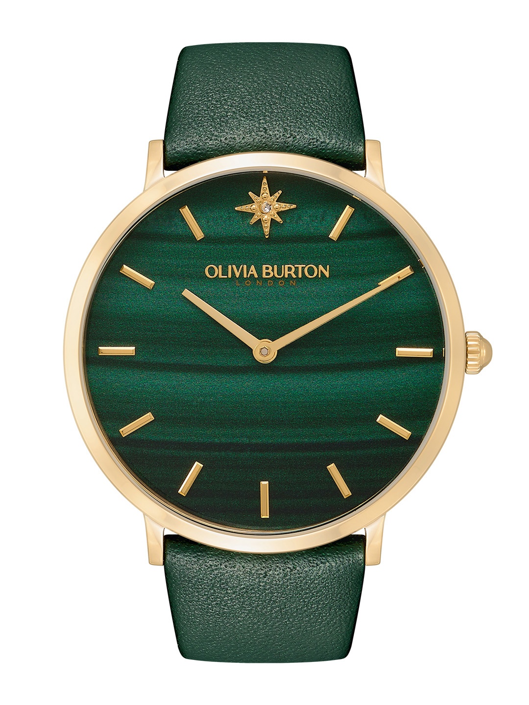 

OLIVIA BURTON LONDON Women Ultra Slim Leather Analogue Watch 24000067-Green