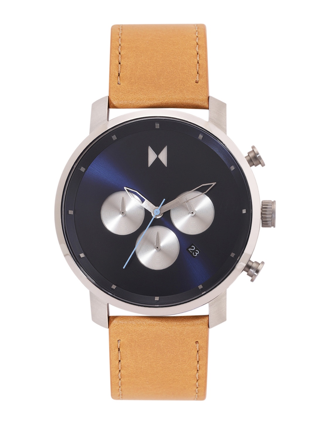 

MVMT Men Leather Analogue Chronograph Watch 28000288, Navy blue