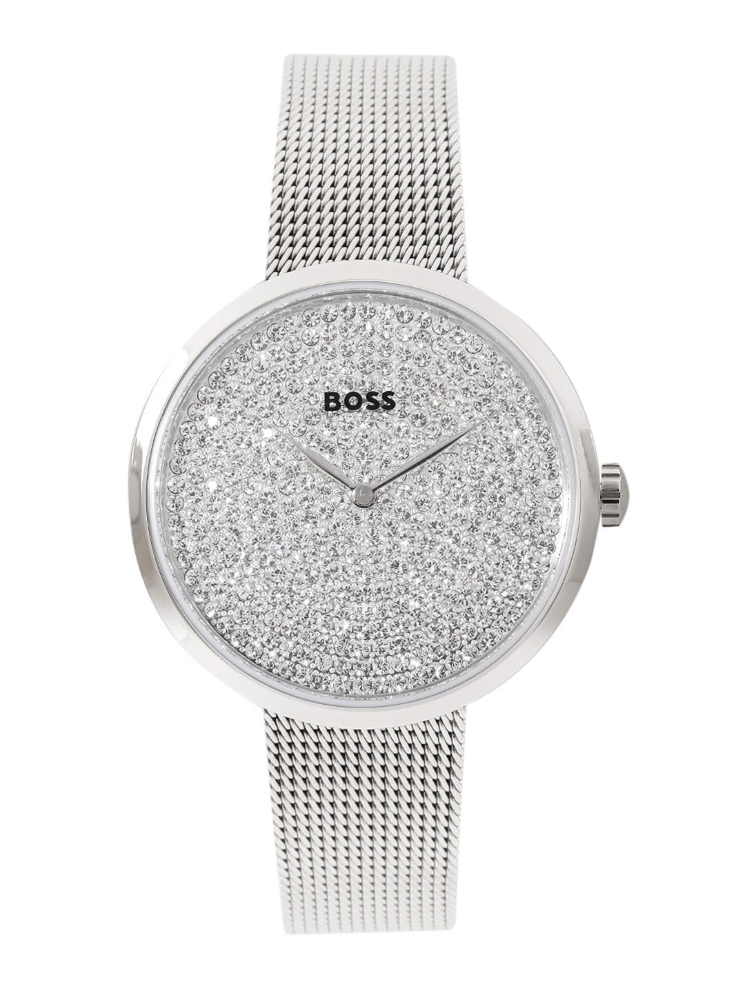 

Hugo Boss Women Praise Embellished Analogue Watch 1502657, Silver