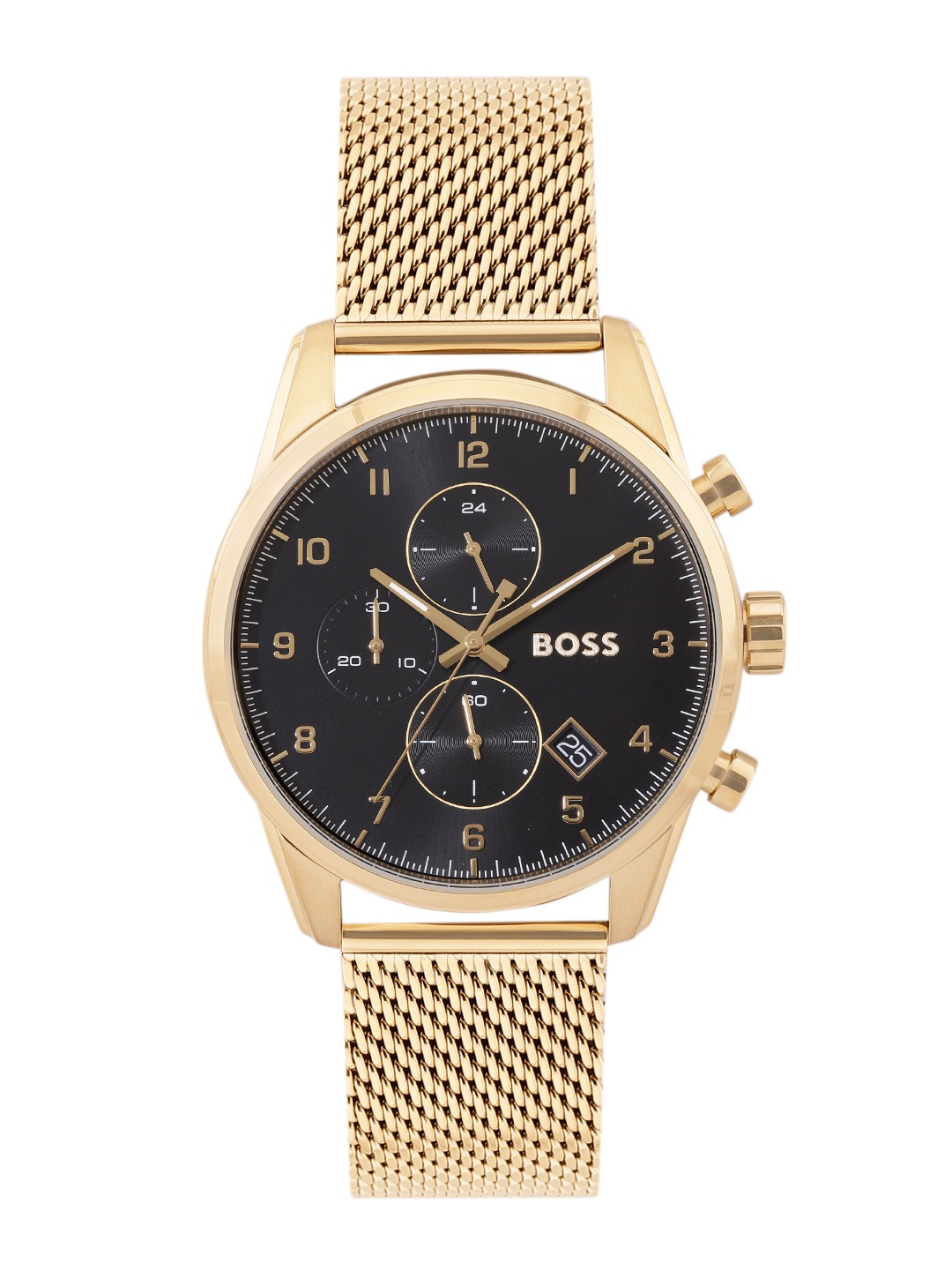 

Hugo Boss Men Skymaster Stainless Steel Bracelet Style Analogue Chronograph Watch 1513838, Black