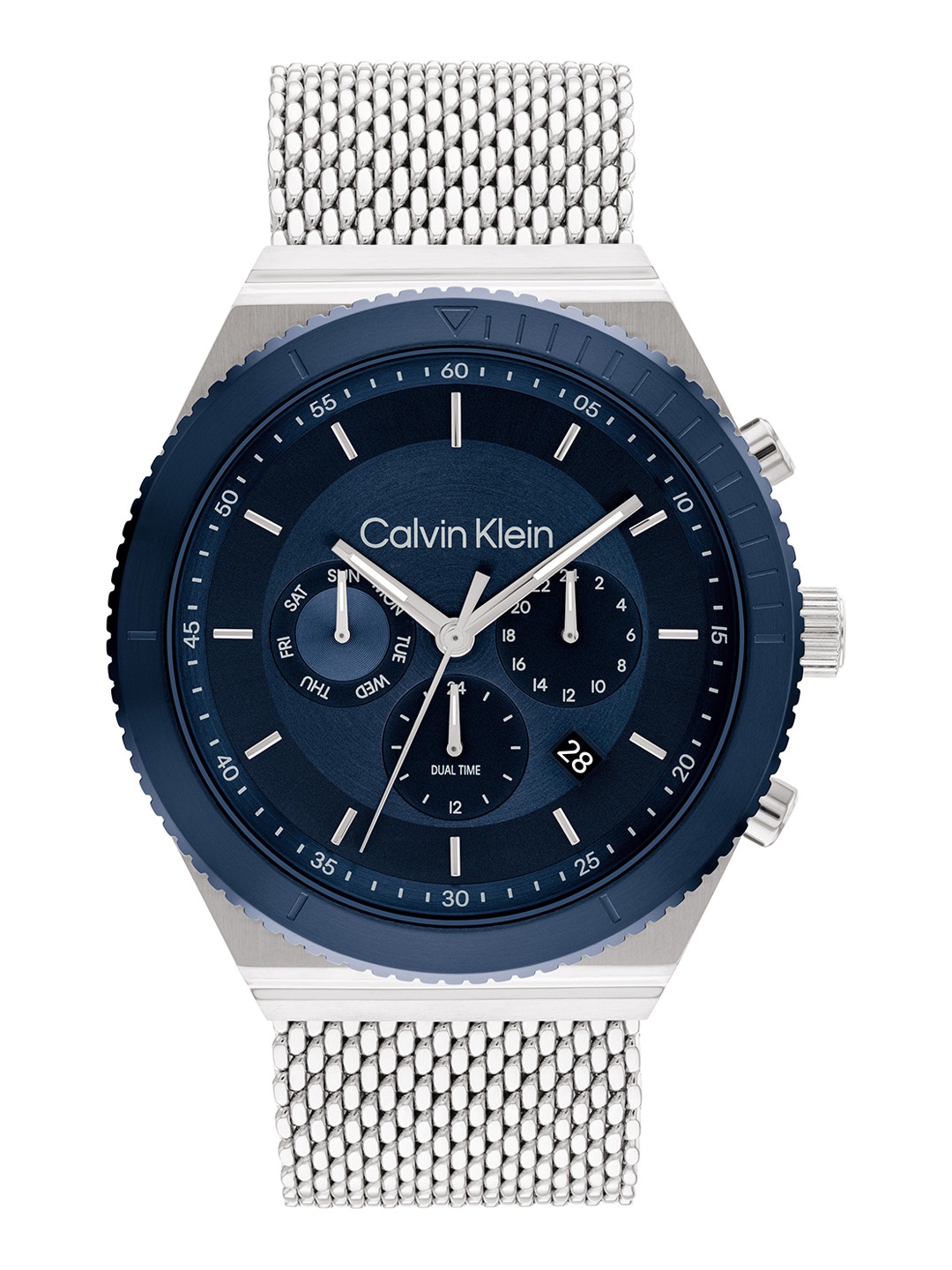

Calvin Klein Men Fearless Stainless Steel Bracelet Style Analogue Multi Watch 25200305, Blue