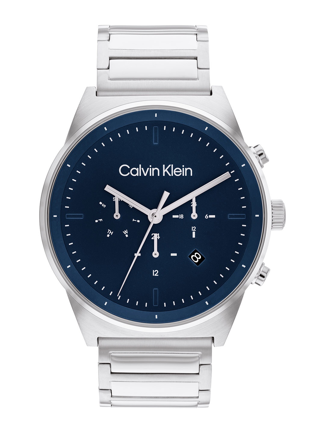 

Calvin Klein Men Impressive Stainless Steel Bracelet Style Analogue Multi Watch 25200293, Blue