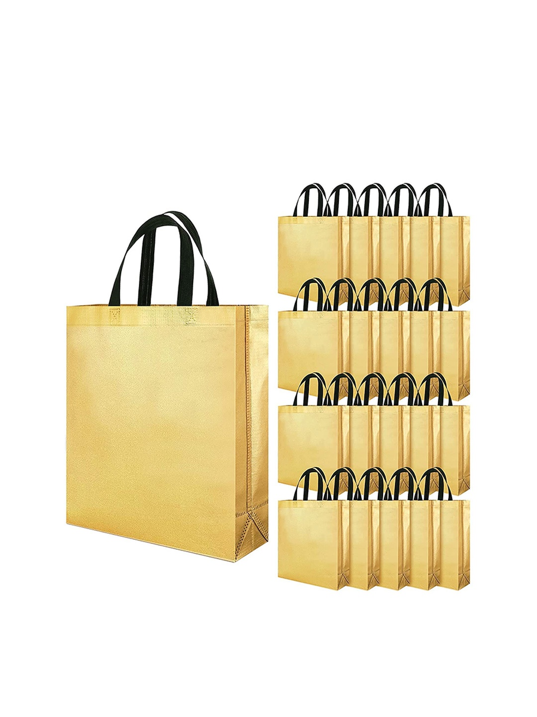 

Evafly Set Of 5 Reusable Shopper Tote Bags, Gold