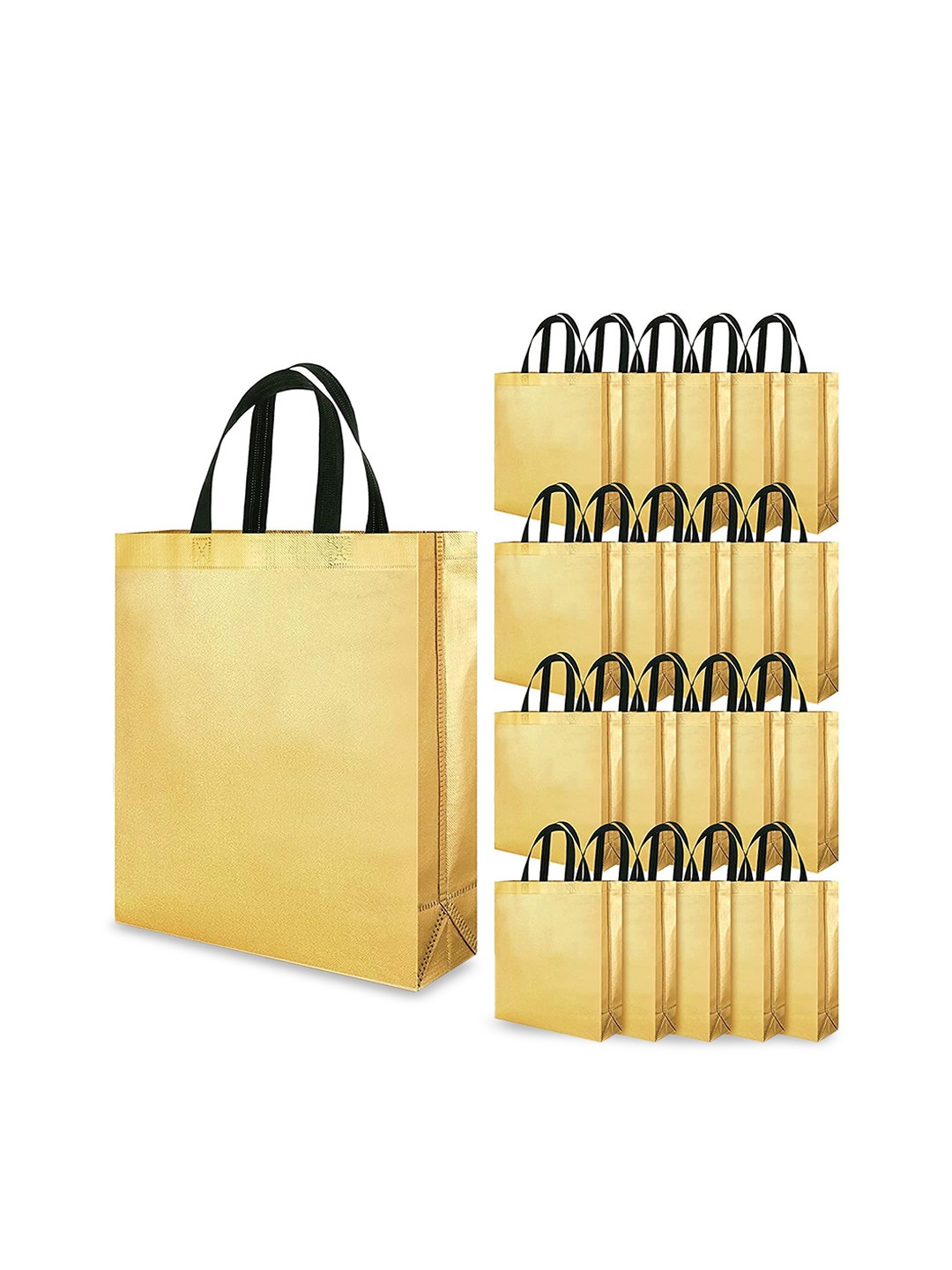 

Evafly Pack Of 10 Shopper Tote Bags, Gold