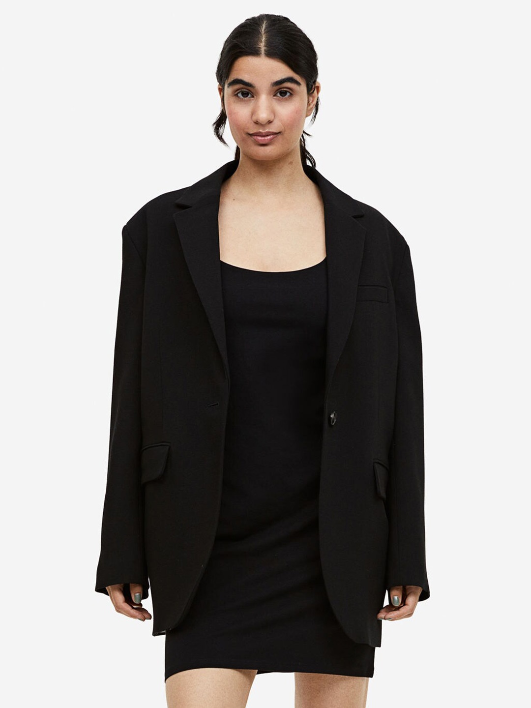 

H&M MAMA Cotton Nursing Dress, Black