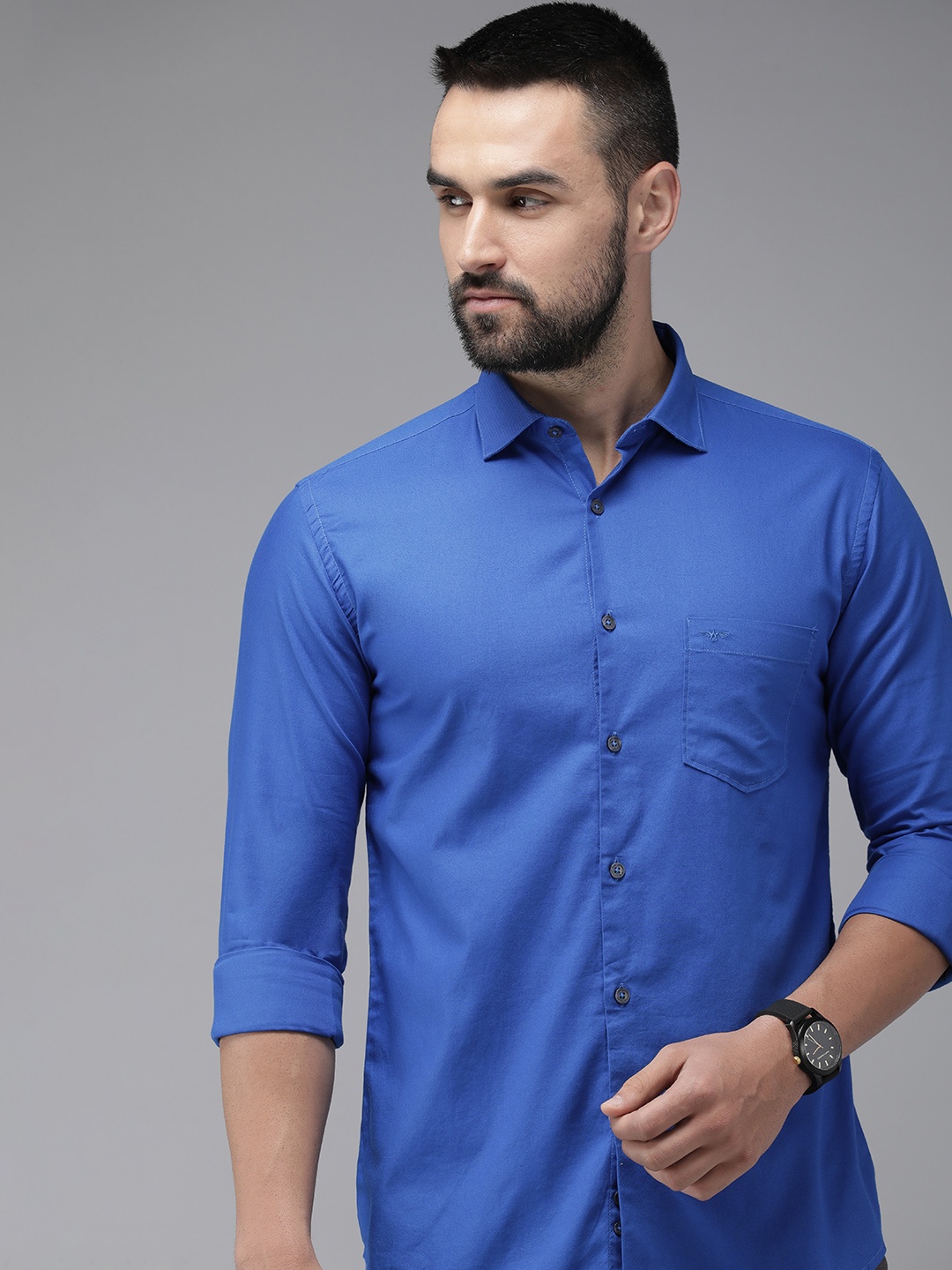 

Park Avenue Pure Cotton Slim Fit Casual Shirt, Blue