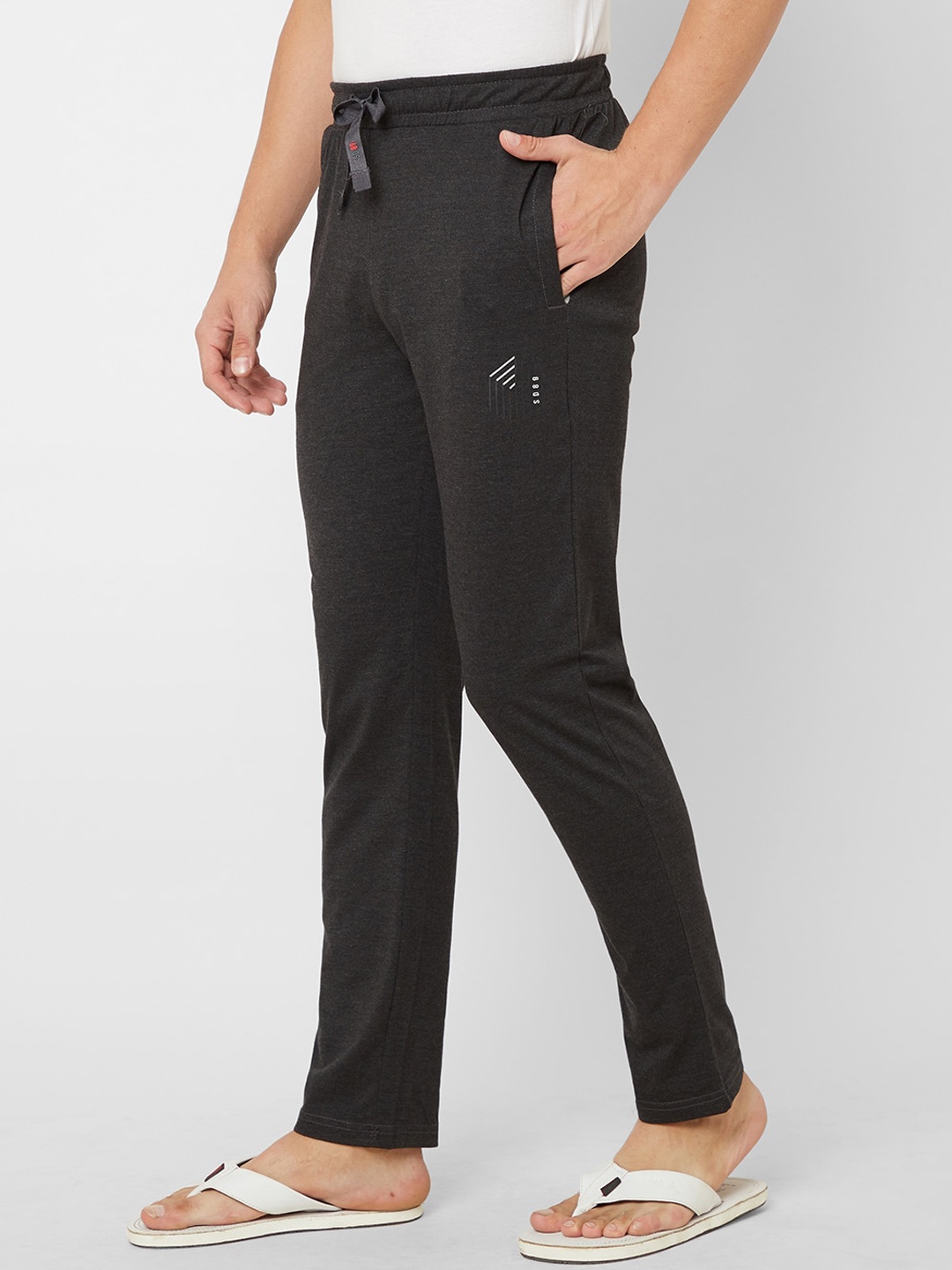 

Sweet Dreams Men Grey Mid-Rise Cotton Lounge Pants