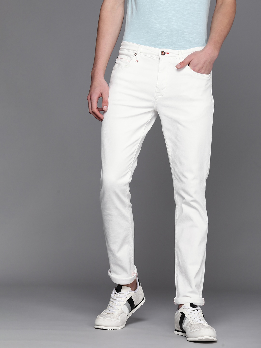 

Raymond Men Slim Fit Stretchable Jeans, White